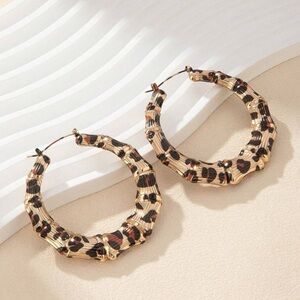 Leopard and Gold Hoop Earrings